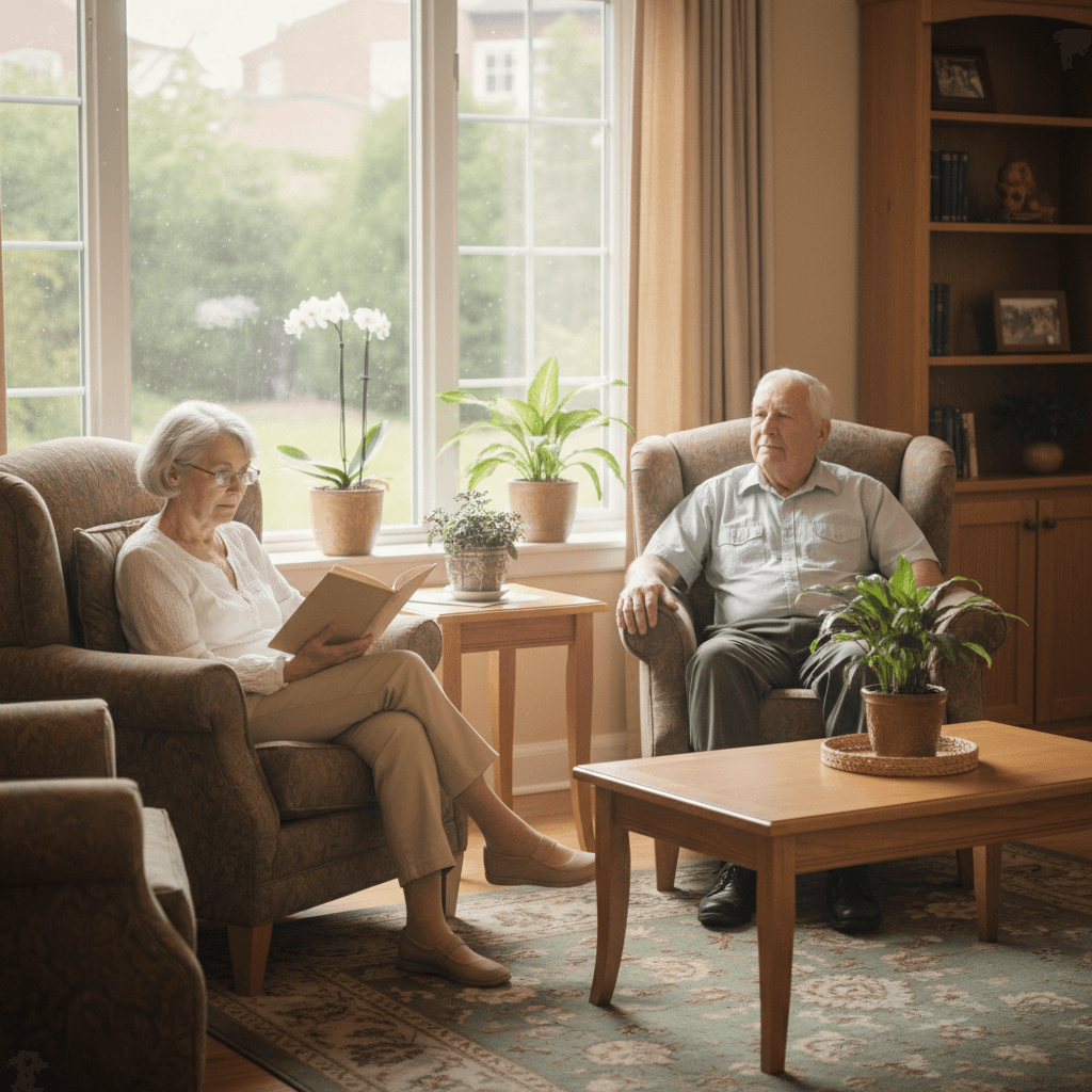 Residents in comfortable living space